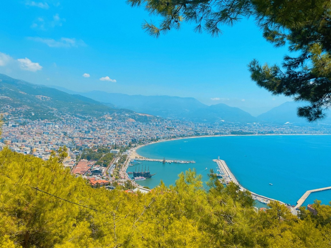 Alanya bay and turquoise Mediterranean coastline